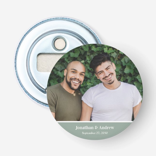 Photo LGBTQ Wedding Bottle Opener (Front)