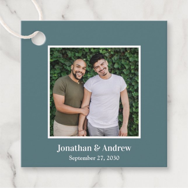 Photo LGBTQ Wedding Favour Tags (Front)