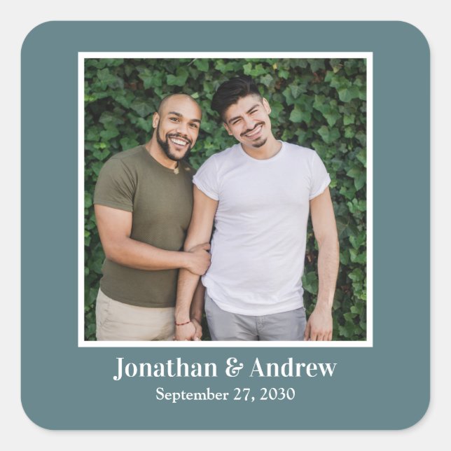 Photo LGBTQ Wedding Sticker (Front)