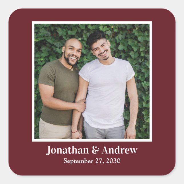 Photo LGBTQ Wedding Sticker (Front)