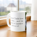 Photo Like Father Like Daughter or Son Coffee Mug<br><div class="desc">Celebrate the special bond between father and child with our heartwarming "Like Father Like Daughter or Son" Coffee Mug. This personalised mug captures the essence of the unique connection shared between a dad and his child, making it the perfect gift for Father's Day, birthdays, or any occasion. Crafted with care,...</div>