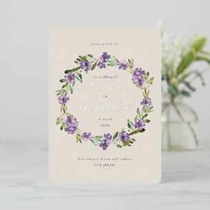 Photo Lilac Purple Botanical Wreath Wedding