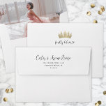 Photo Lined Quinceañera Gold Crown Pre-Addressed Envelope<br><div class="desc">Add a stylish personalised touch to Quinceañera invitations, announcement cards, save the dates and thank you notes with unique photo-lined pre-addressed envelopes. The picture and all wording on this template are simple to customise. The colours and font styles are easy to change with the Zazzle Design Editor tool. The black,...</div>