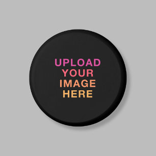 Photo Logo Business Simple Template Black Magnet