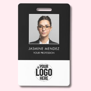 Photo Logo Employee QR Code Barcode ID Badge