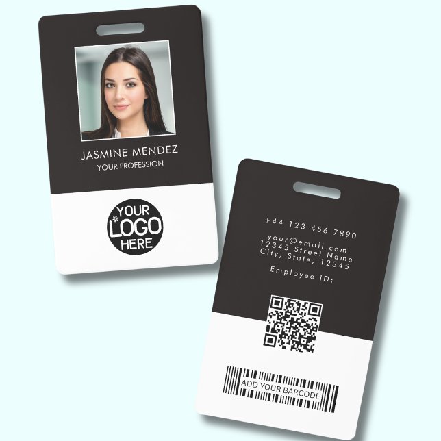 Photo Logo Employee QR Code Barcode ID Badge (Creator Uploaded)