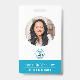 Photo Logo Professional Office Deep Teal ID Badge
