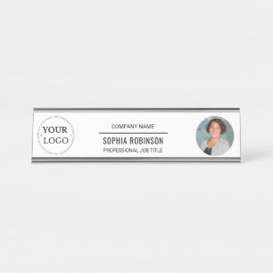 Photo Logo Professional Office Personalised Desk Name Plate