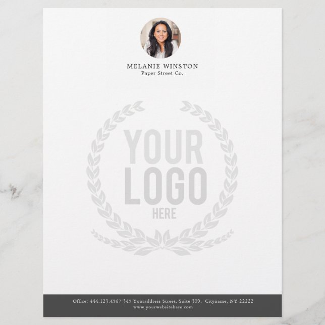 Photo | Logo Professional Office Personalized Custom Letterhead (Front)
