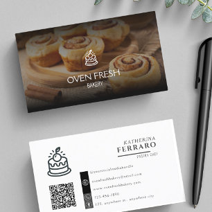 Photo Logo QR Code Bakery  Business Card