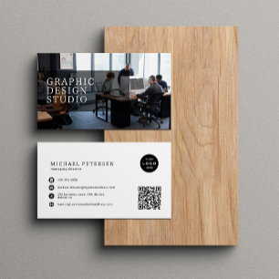 Photo logo QR code modern professional simple Business Card