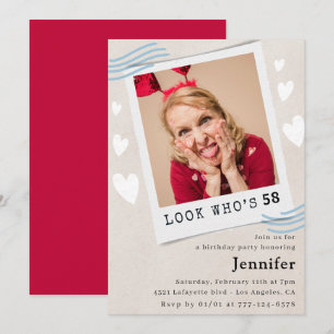 Photo  Look who's turning 58th birthday Invitation
