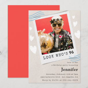 Photo Look who's turning 96th birthday Invitation