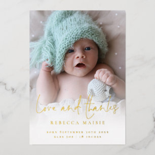 Photo  Love Thanks Birth Announcement Luxury