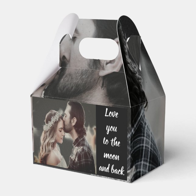 Photo Love you to the moon and back Wedding Favour Box (Front Side)
