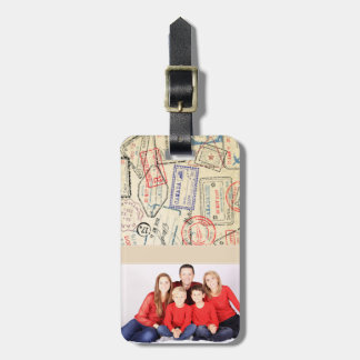 Photo Luggage Tag with Travel Stamps