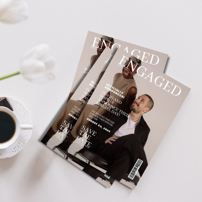 Photo Magazine cover wedding save the date Invitation (Creator Uploaded)