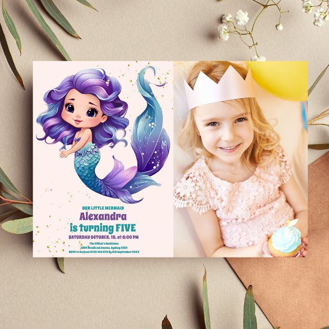 Photo Magical Mermaid Birthday Invitation (Creator Uploaded)