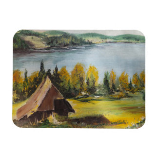Photo Magnet Ann Hayes Painting Chalet On The Lake