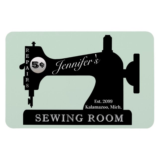 Photo Magnet Seamstress Quilter Sewing Room (Horizontal)