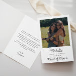 Photo Maid Of Honour Proposal Folded Card<br><div class="desc">Pop the question to your maid of honour with our charming photo proposal card! Personalise with your favourite photo and heartfelt message to create a memorable and unique keepsake for your bridal party. All text is fully editable. For more advanced customisation of this design, simply select the "Customise It" button...</div>