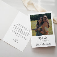 Photo Maid Of Honour Proposal Folded Card