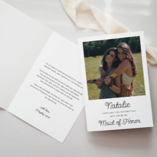 Photo Maid Of Honour Proposal Folded Card