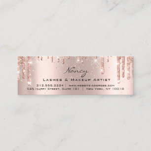 Photo Makeup Artist Eyelashes Brow Rose Gold Small Mini Business Card