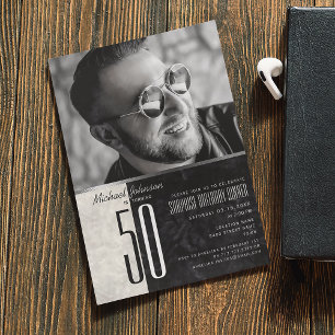Photo Male 50th Birthday Invitation