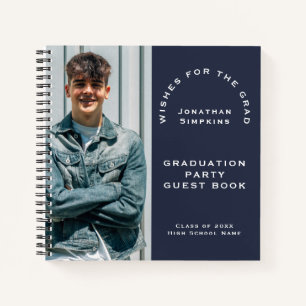 Photo Male Graduation Party Navy Guest Book