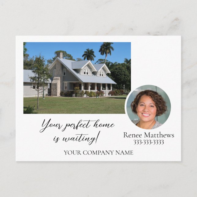 Photo Marketing Your Message Business Announcement Postcard (Front)