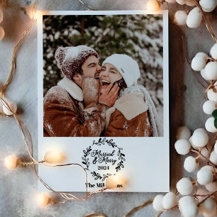 Photo Married and Merry Holiday Card