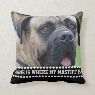 Photo Mastiff Dog Quote Home Is Where Mastiff Is Cushion