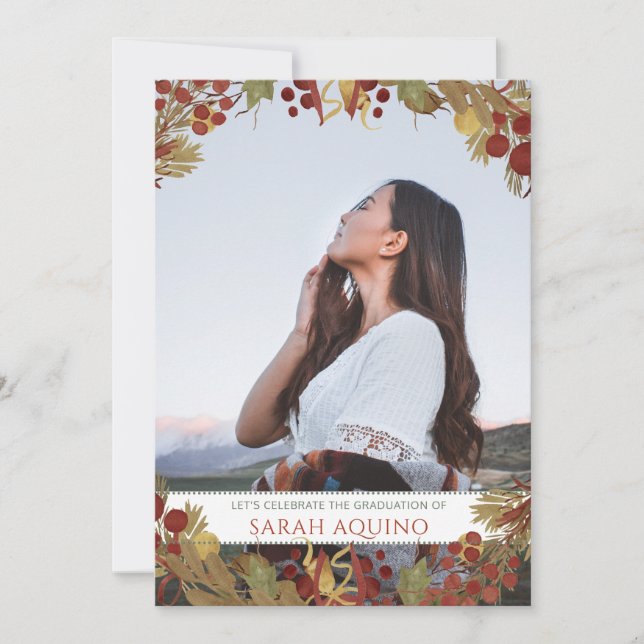 Photo Mature Woman Graduation Party Invitation (Front)