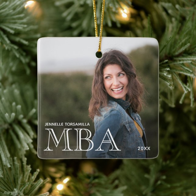 Photo MBA Degree Name Year Graduation Ceramic Ornament (Tree)