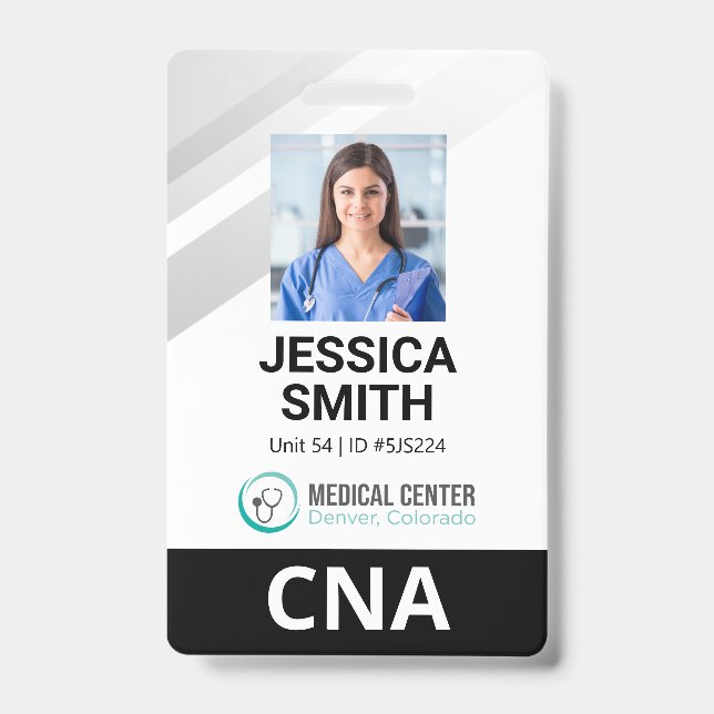 Photo Medical Identification Badge ID Badge (Front)