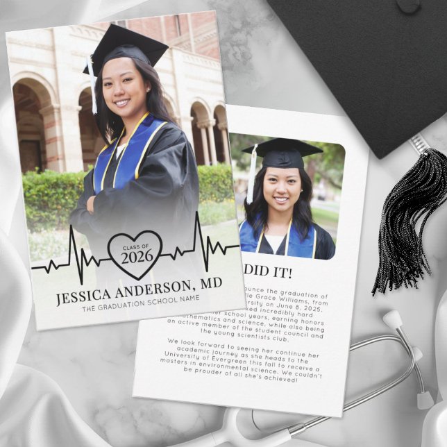 Photo Medical School Graduation Announcement (Photo Medical School Graduation Announcement)