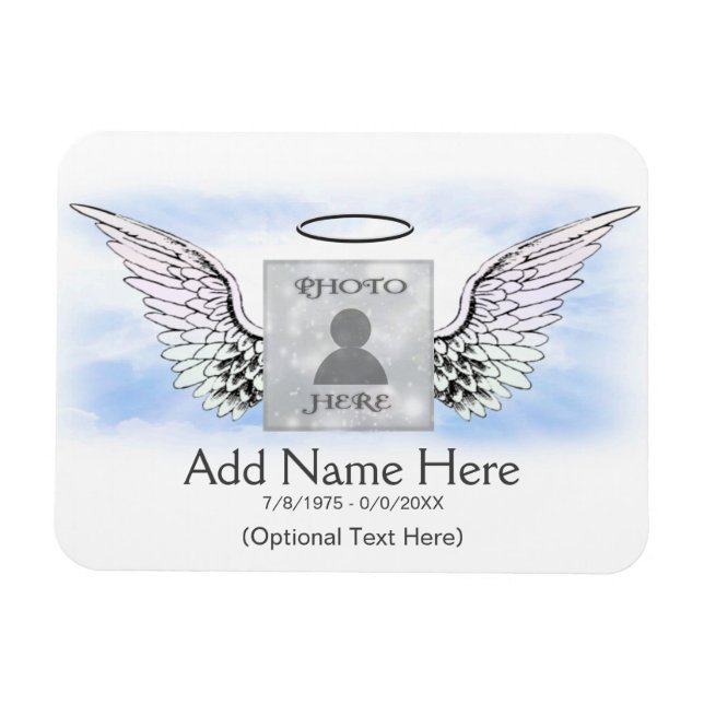 Photo Memorial Angel Wings Magnet (Horizontal)