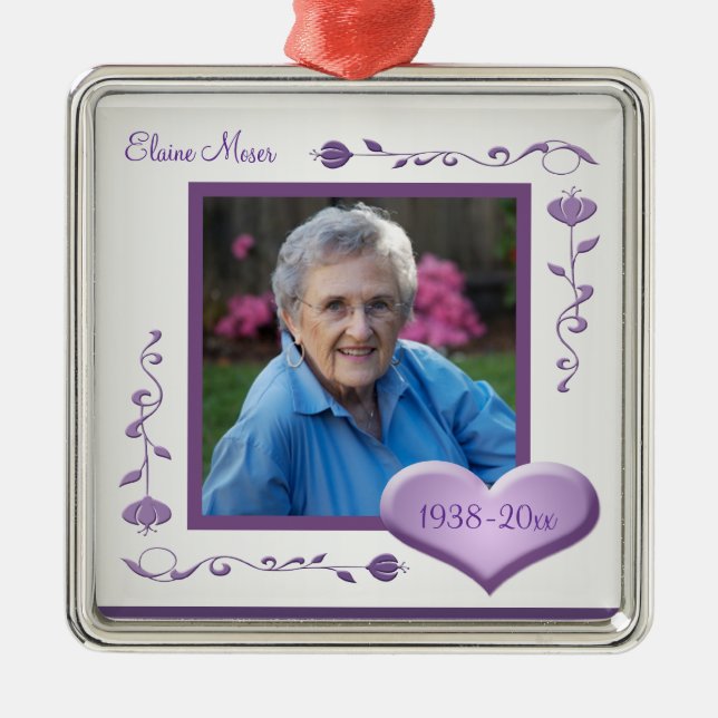 Photo Memorial Christmas Keepsake Ornament (Front)