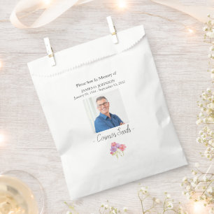 Photo Memorial Cosmos Seed Funeral Favour Bags