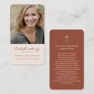 Photo Memorial Cream Terracotta Prayer Card