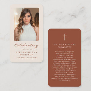 Photo Memorial Cream Terracotta Prayer Card