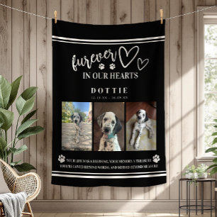 Photo Memorial Dog Furever In Our Hearts Fleece Blanket