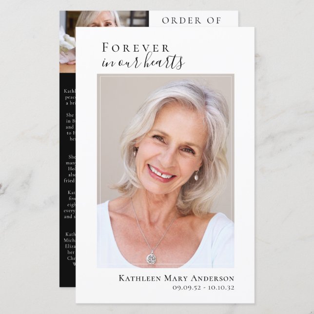 Photo Memorial Funeral Celebration of Life Program (Front/Back)