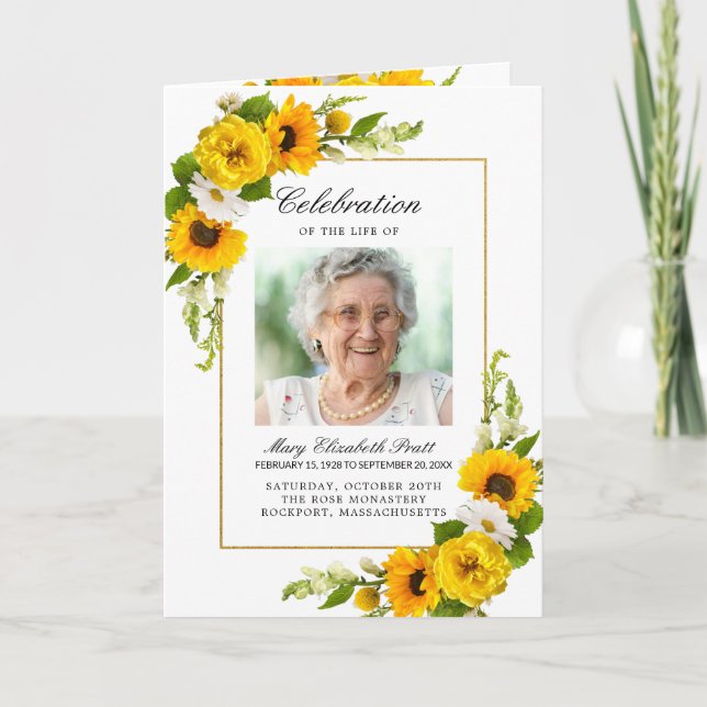 Photo Memorial Funeral Celebration of Life Program Programme (Front)