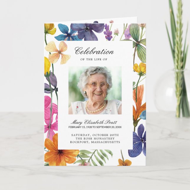 Photo Memorial Funeral Celebration of Life Program Programme (Front)