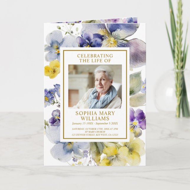 Photo Memorial Funeral Celebration of Life Program Programme (Front)