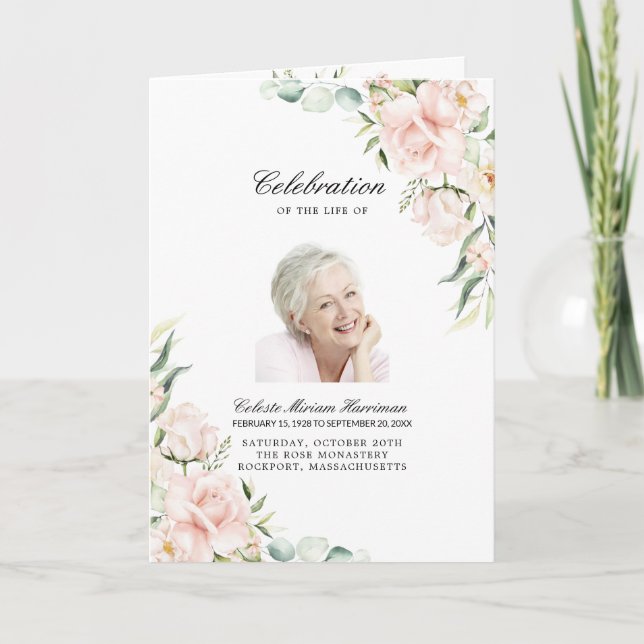 Photo Memorial Funeral Celebration of Life Programme (Front)