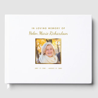 Photo Memorial Funeral Service Celebration of Life Guest Book