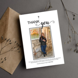 Photo Memorial Funeral  Thank you Card